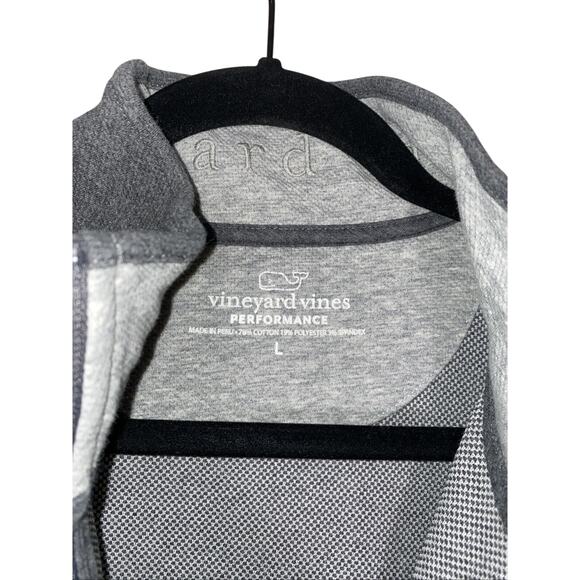 Vineyard Vines Men 1/4 Zip Pullover Sweater Long Sleeve Cotton Dark Gray Large - Picture 2 of 4